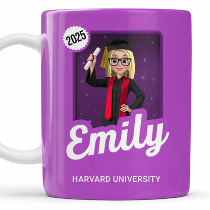 Celebrate Your Grad's Special Achievement With Graduation Cap And Diploma - Personalized Custom Coffee Mug - GRAD332_MG