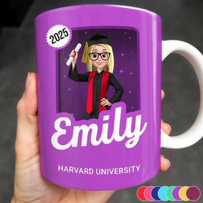 Celebrate Your Grad's Special Achievement With Graduation Cap And Diploma - Personalized Custom Coffee Mug - GRAD332_MG