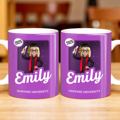 Celebrate Your Grad's Special Achievement With Graduation Cap And Diploma - Personalized Custom Coffee Mug - GRAD332_MG