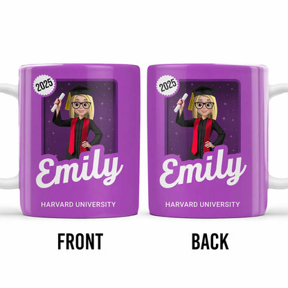 Celebrate Your Grad's Special Achievement With Graduation Cap And Diploma - Personalized Custom Coffee Mug - GRAD332_MG
