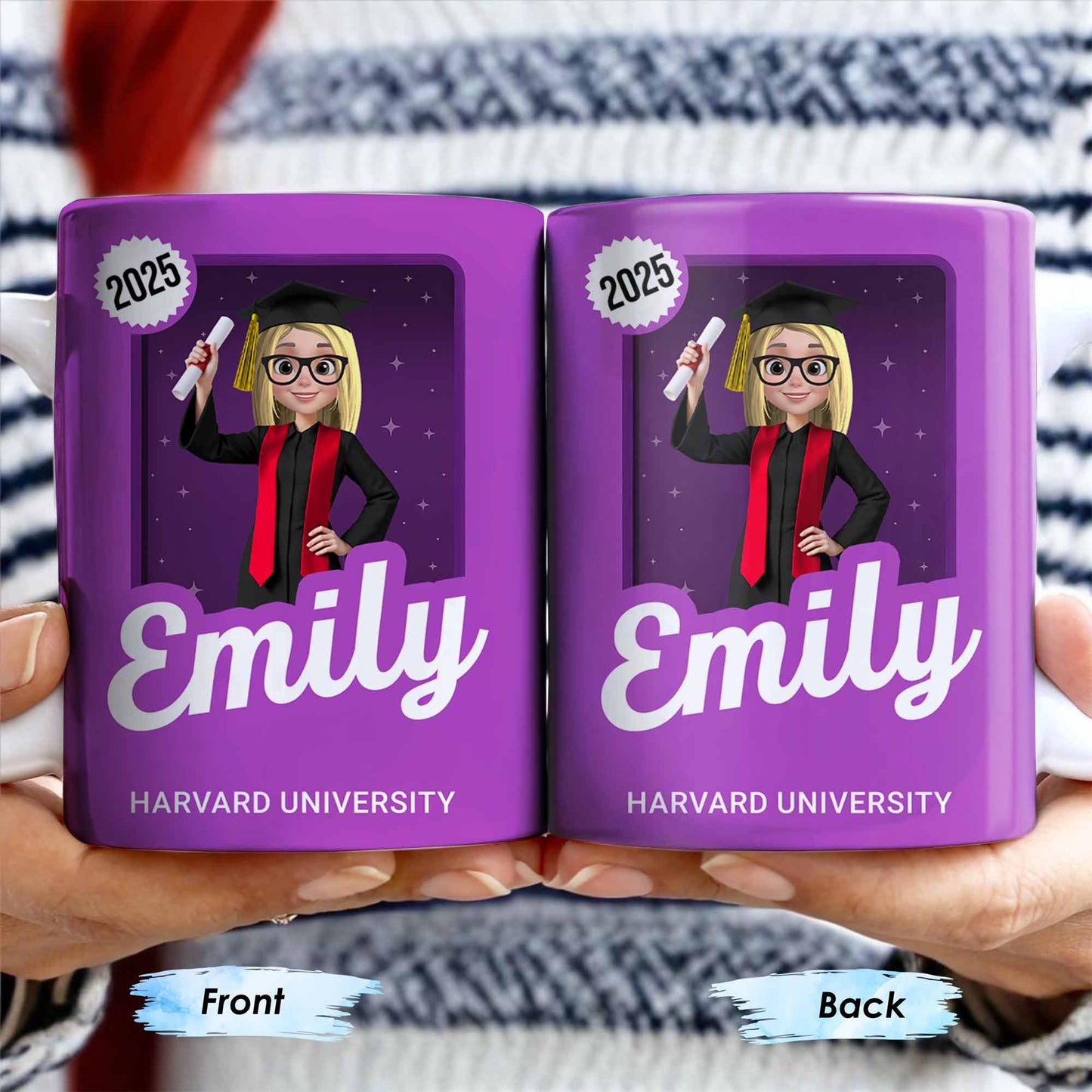 Celebrate Your Grad's Special Achievement With Graduation Cap And Diploma - Personalized Custom Coffee Mug - GRAD332_MG