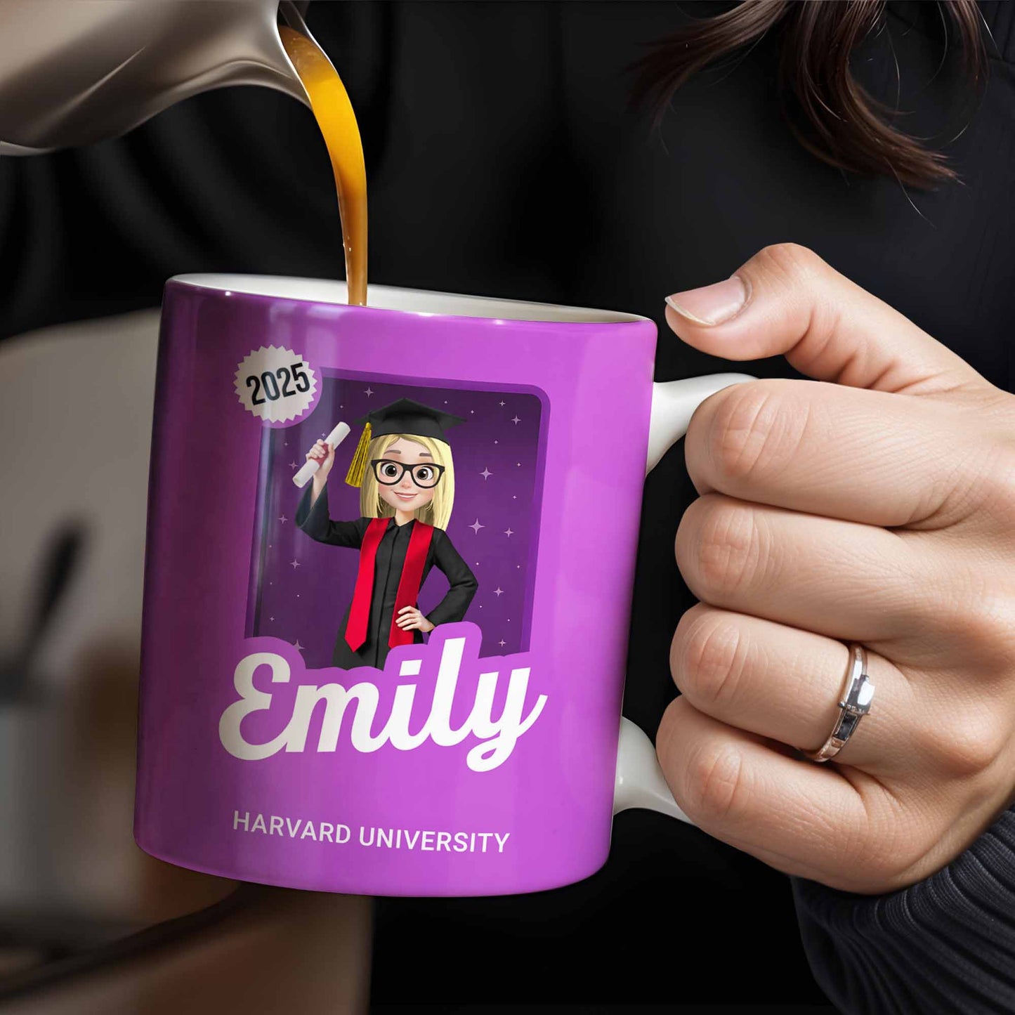 Celebrate Your Grad's Special Achievement With Graduation Cap And Diploma - Personalized Custom Coffee Mug - GRAD332_MG