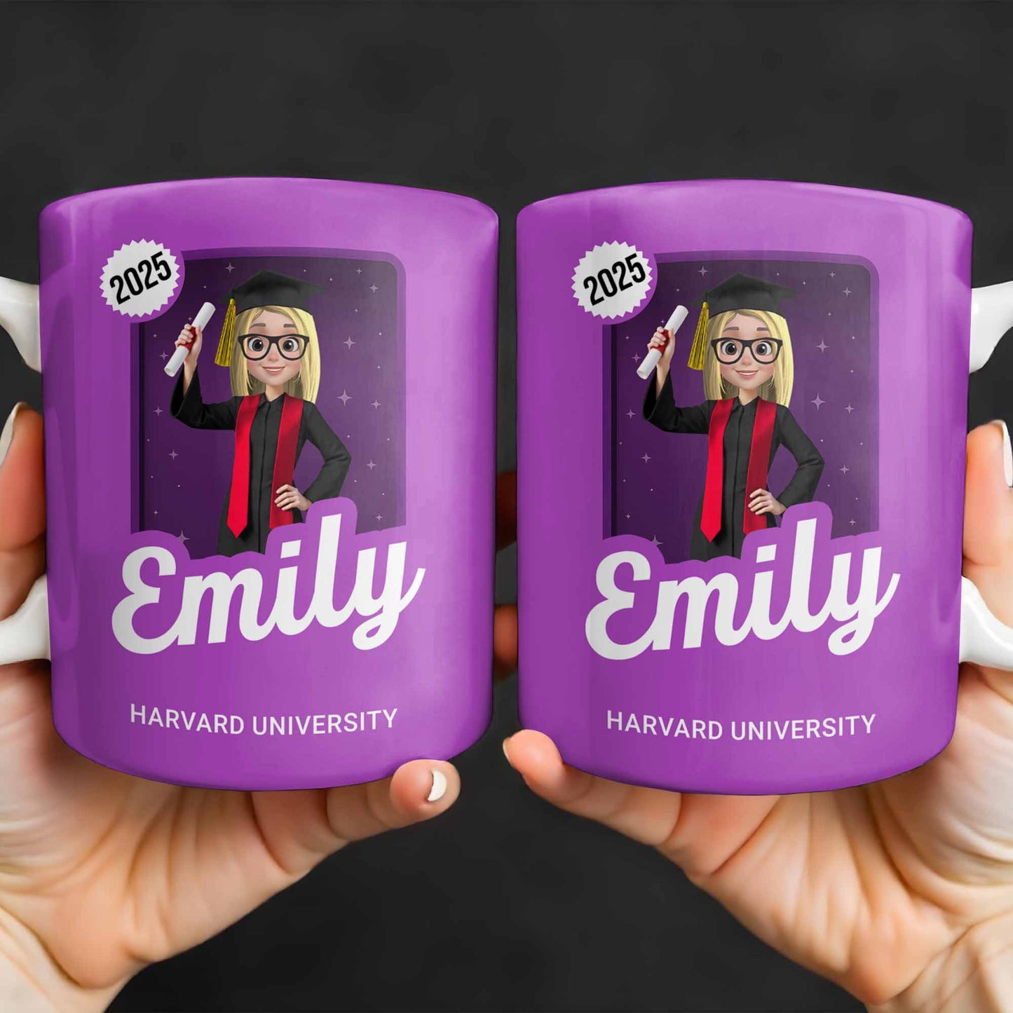 Celebrate Your Grad's Special Achievement With Graduation Cap And Diploma - Personalized Custom Coffee Mug - GRAD332_MG