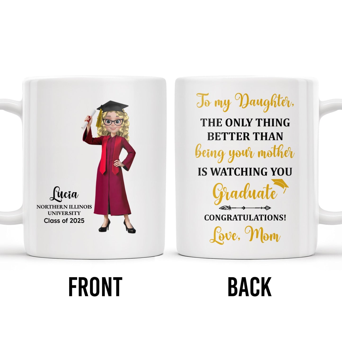 The Only Thing Better Than Being Your Mother Is Watching You Graduate - Personalized Custom Coffee Mug - GRAD344_MG