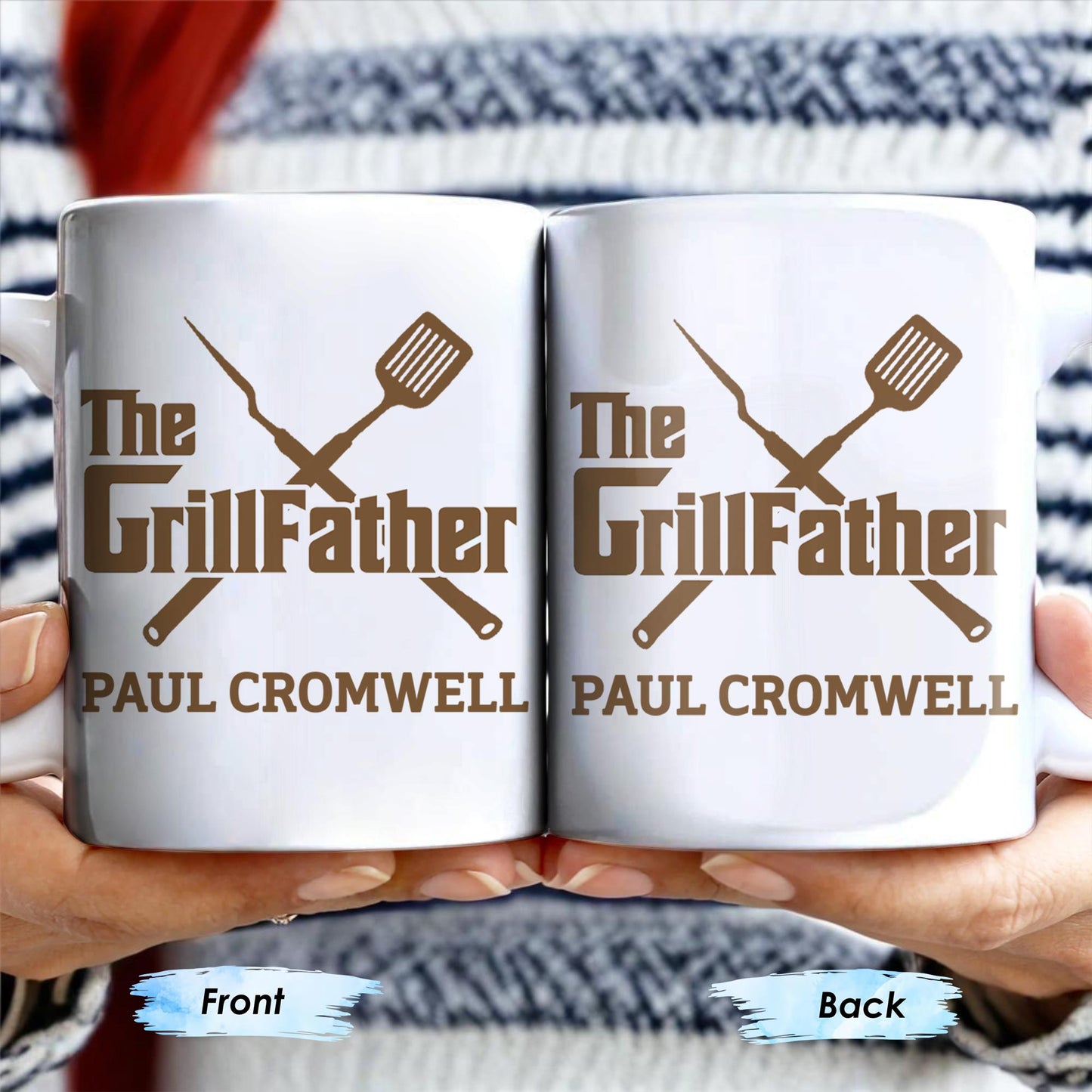 The GrillFather, Grill Tools - Personalized Custom Coffee Mug - GRILL001_MG
