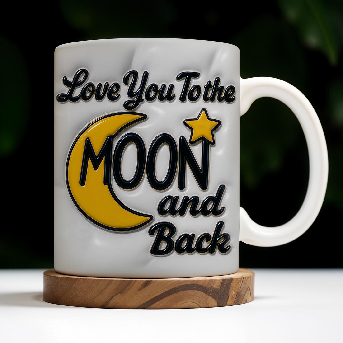 Love You To the Moon and Back, Moon and Stars - Personalized Custom Coffee Mug - GRK041_MG