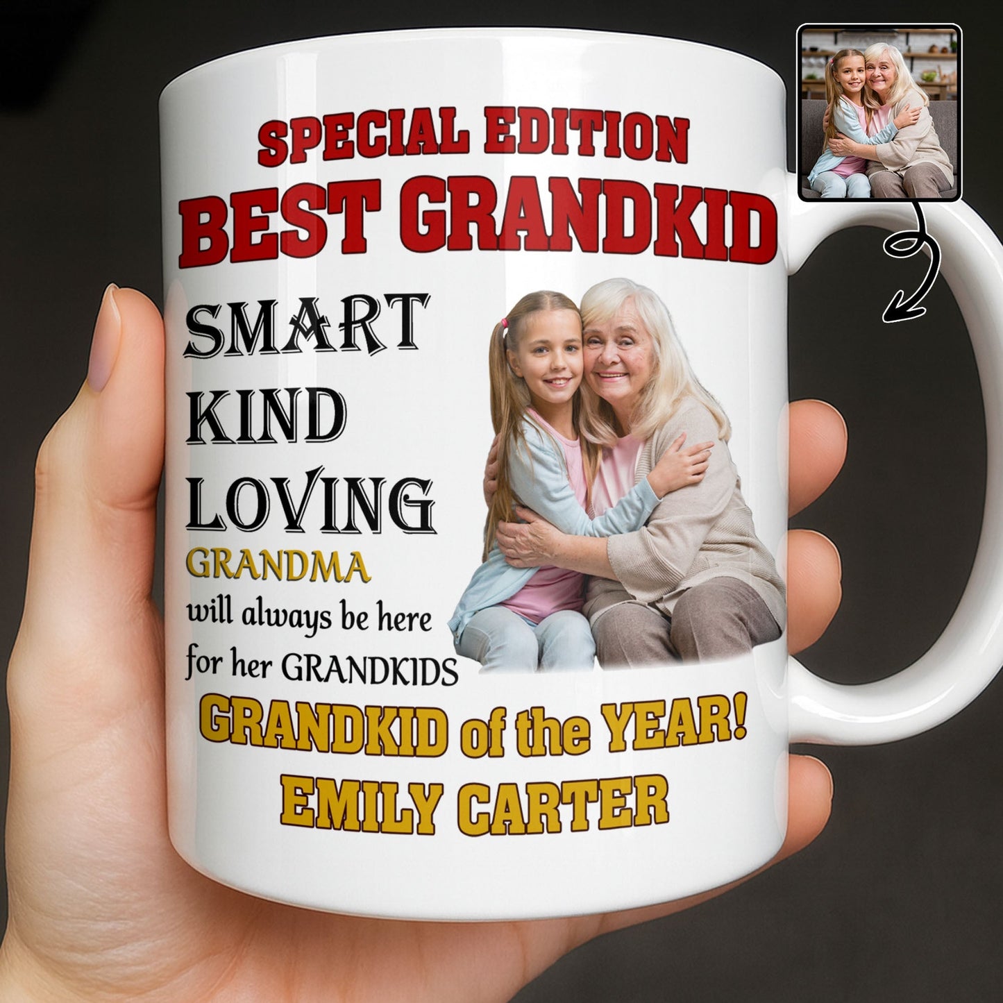 Special Edition Best Grandkid Smart Kind Loving - Personalized Custom Coffee Mug - GRK114_MG