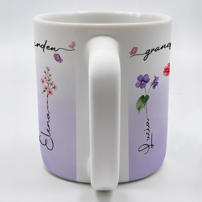 Grandma's Garden Personalized Colorful Flowers Mug - Personalized Custom Coffee Mug - GRM036_MG