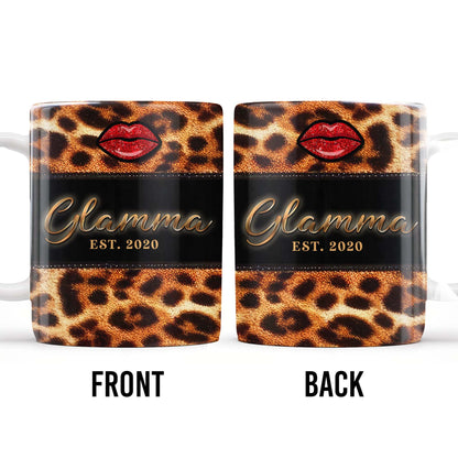 Leopard Print And Red Lips Glamorous Coffee Mug - Personalized Custom Coffee Mug - GRM042_MG