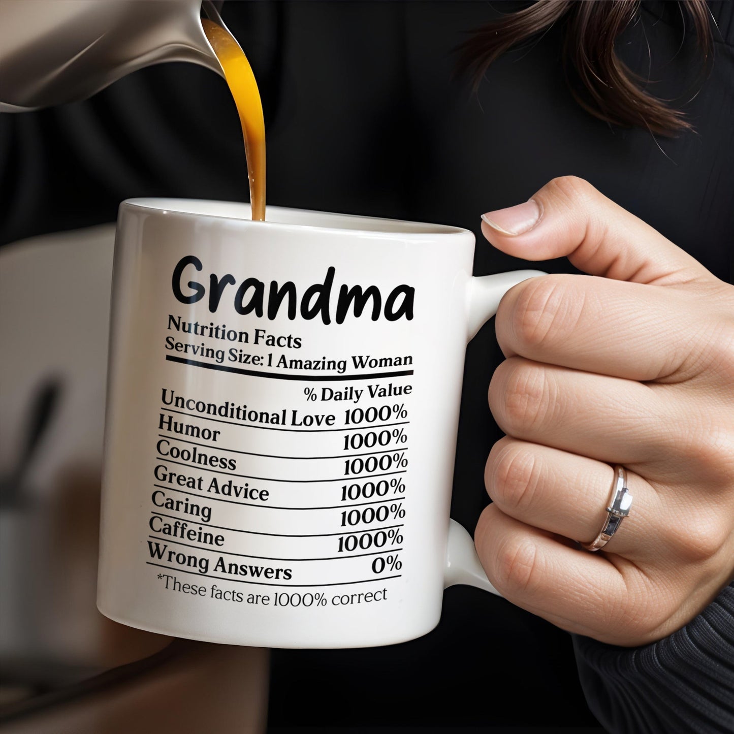 Grandma Amazing Woman With Sunflower And Smiling Sun - Personalized Custom Coffee Mug - GRM048_MG