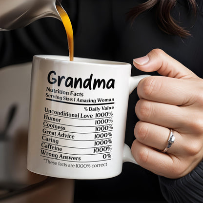 Grandma Amazing Woman With Sunflower And Smiling Sun - Personalized Custom Coffee Mug - GRM048_MG