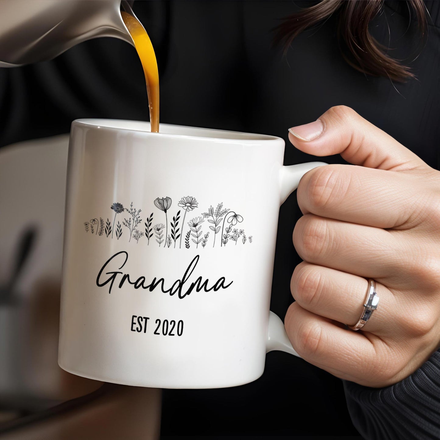 Unconditional Love and Countless Stories Floral Design - Personalized Custom Coffee Mug - GRM050_MG