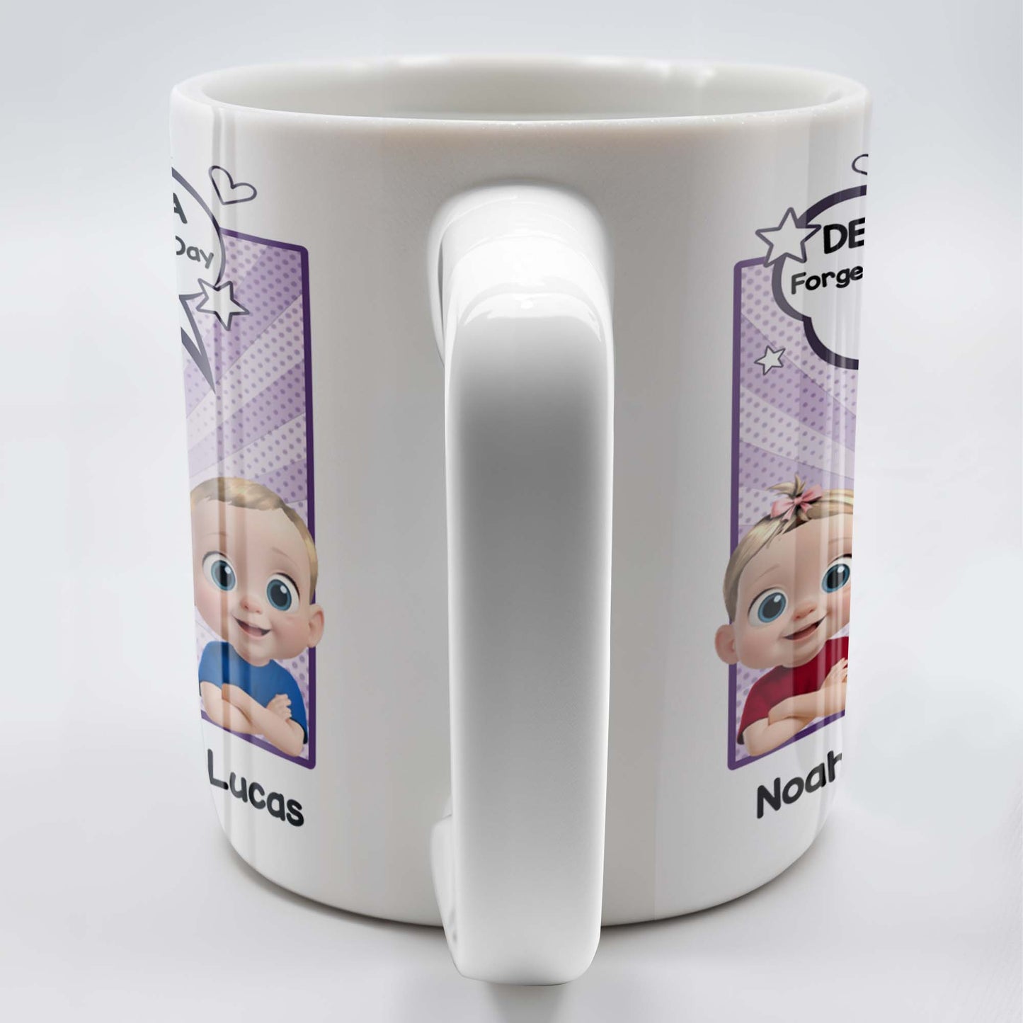 Dear Grandma, Forget About Mother's Day, We Love You Every Day, Cartoon Children and Heart Speech Bubble - Personalized Custom Coffee Mug - GRM065_MG