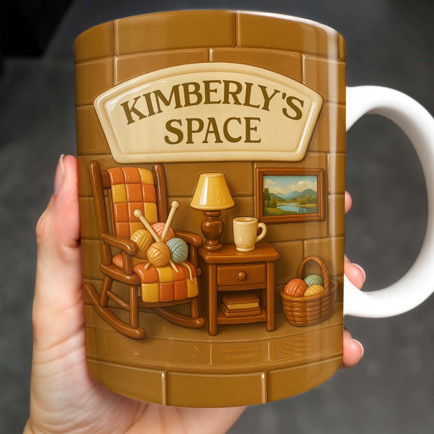 Kimberly's Space, Armchair and Cozy Home Decor - Personalized Custom Coffee Mug - GRM069_MG