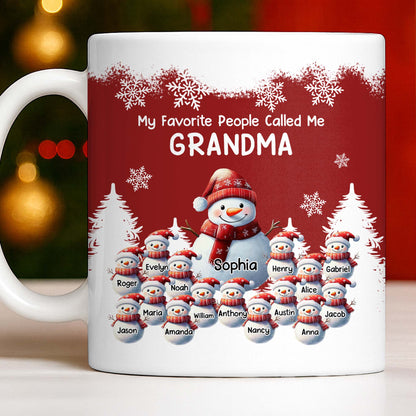 My Favorite People Called Me Grandma Christmas Mug - Personalized Custom Coffee Mug - GRM096_MG