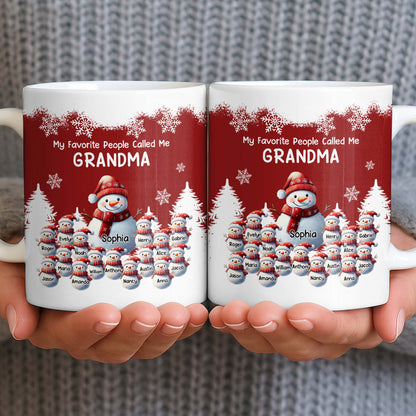 My Favorite People Called Me Grandma Christmas Mug - Personalized Custom Coffee Mug - GRM096_MG