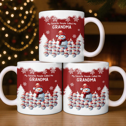My Favorite People Called Me Grandma Christmas Mug - Personalized Custom Coffee Mug - GRM096_MG