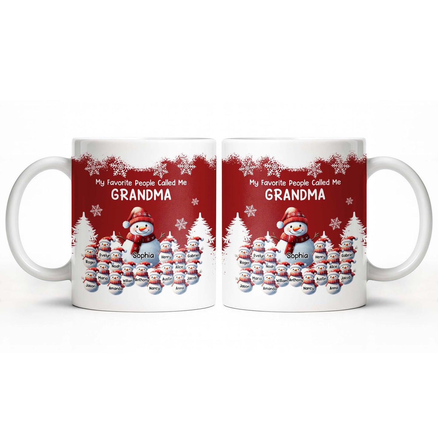 My Favorite People Called Me Grandma Christmas Mug - Personalized Custom Coffee Mug - GRM096_MG