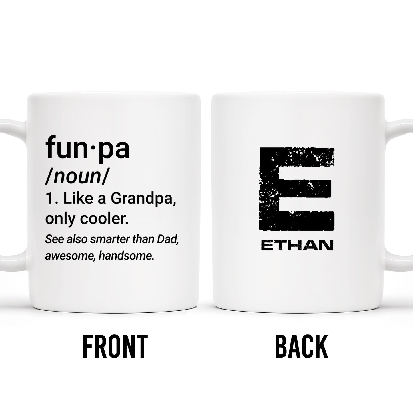 Fun-Pa Like Grandpa But Cooler Text Mug - Personalized Custom Coffee Mug - GRP013_MG