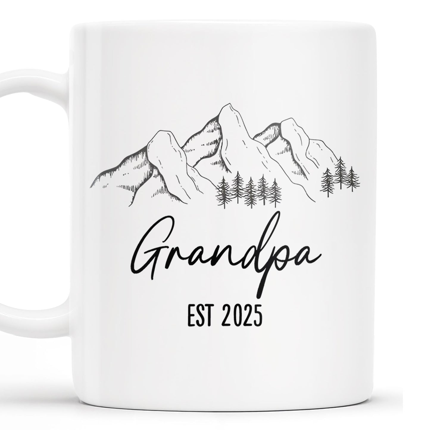 Mountain and Forest Design Grandpa Mug - Personalized Custom Coffee Mug - GRP015_MG