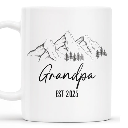 Mountain and Forest Design Grandpa Mug - Personalized Custom Coffee Mug - GRP015_MG