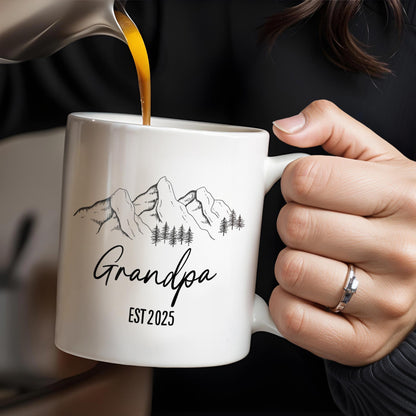 Mountain and Forest Design Grandpa Mug - Personalized Custom Coffee Mug - GRP015_MG
