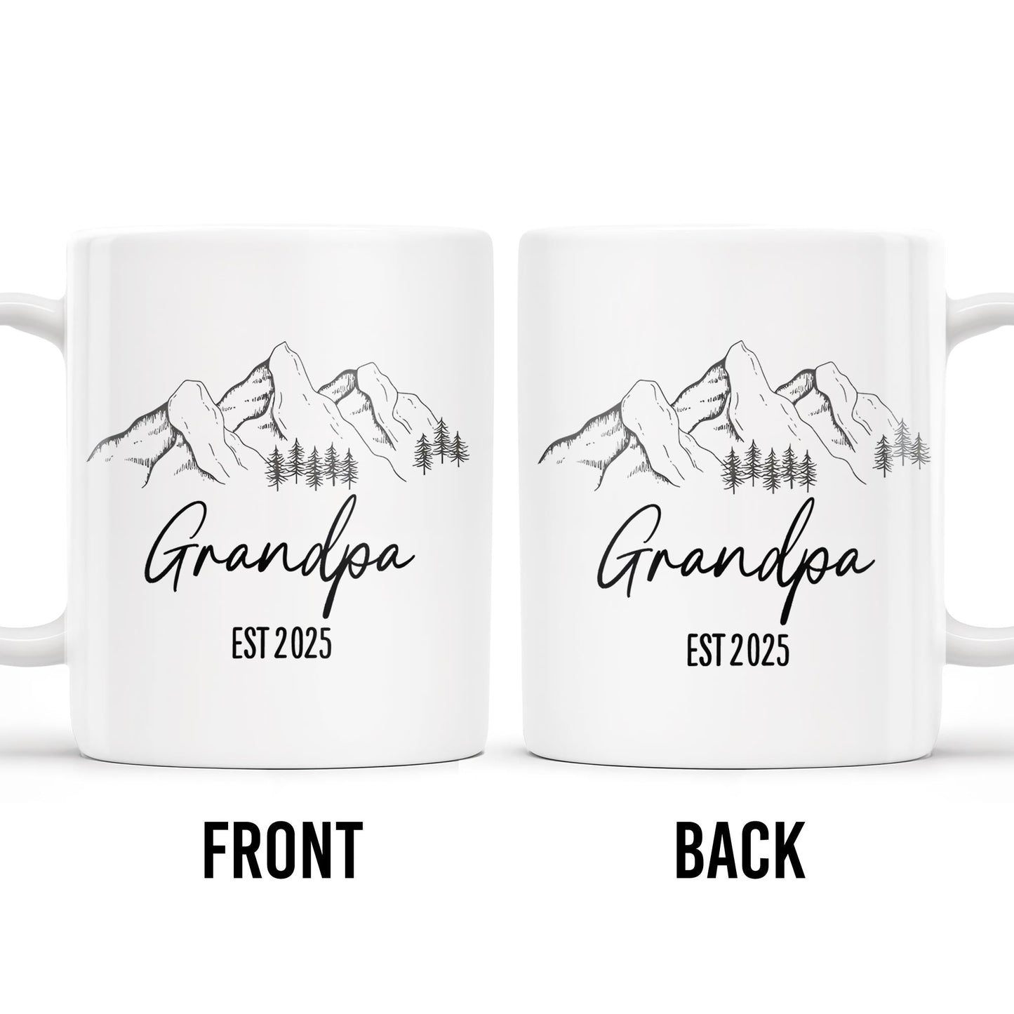 Mountain and Forest Design Grandpa Mug - Personalized Custom Coffee Mug - GRP015_MG