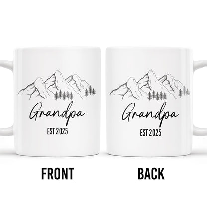 Mountain and Forest Design Grandpa Mug - Personalized Custom Coffee Mug - GRP015_MG