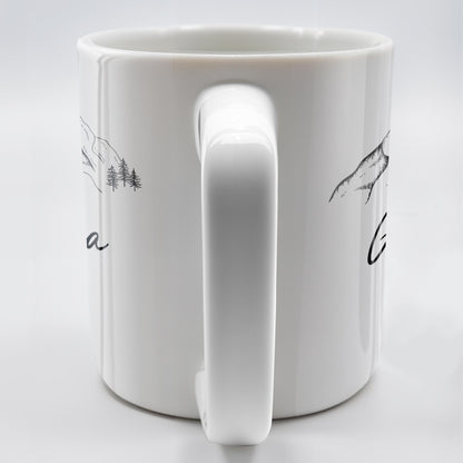 Mountain and Forest Design Grandpa Mug - Personalized Custom Coffee Mug - GRP015_MG