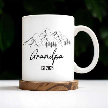 Mountain and Forest Design Grandpa Mug - Personalized Custom Coffee Mug - GRP015_MG
