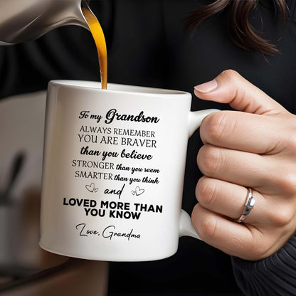 Braver, Stronger, Smarter Inspirational Quote With Pansy Flower - Personalized Custom Coffee Mug - GSN008_MG