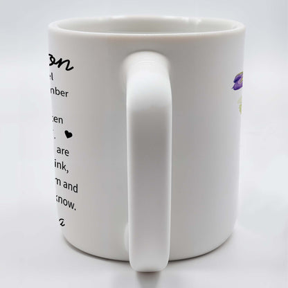 Grandson Crown Inspirational Quote With Pansy Flower Design - Personalized Custom Coffee Mug - GSN023_MG