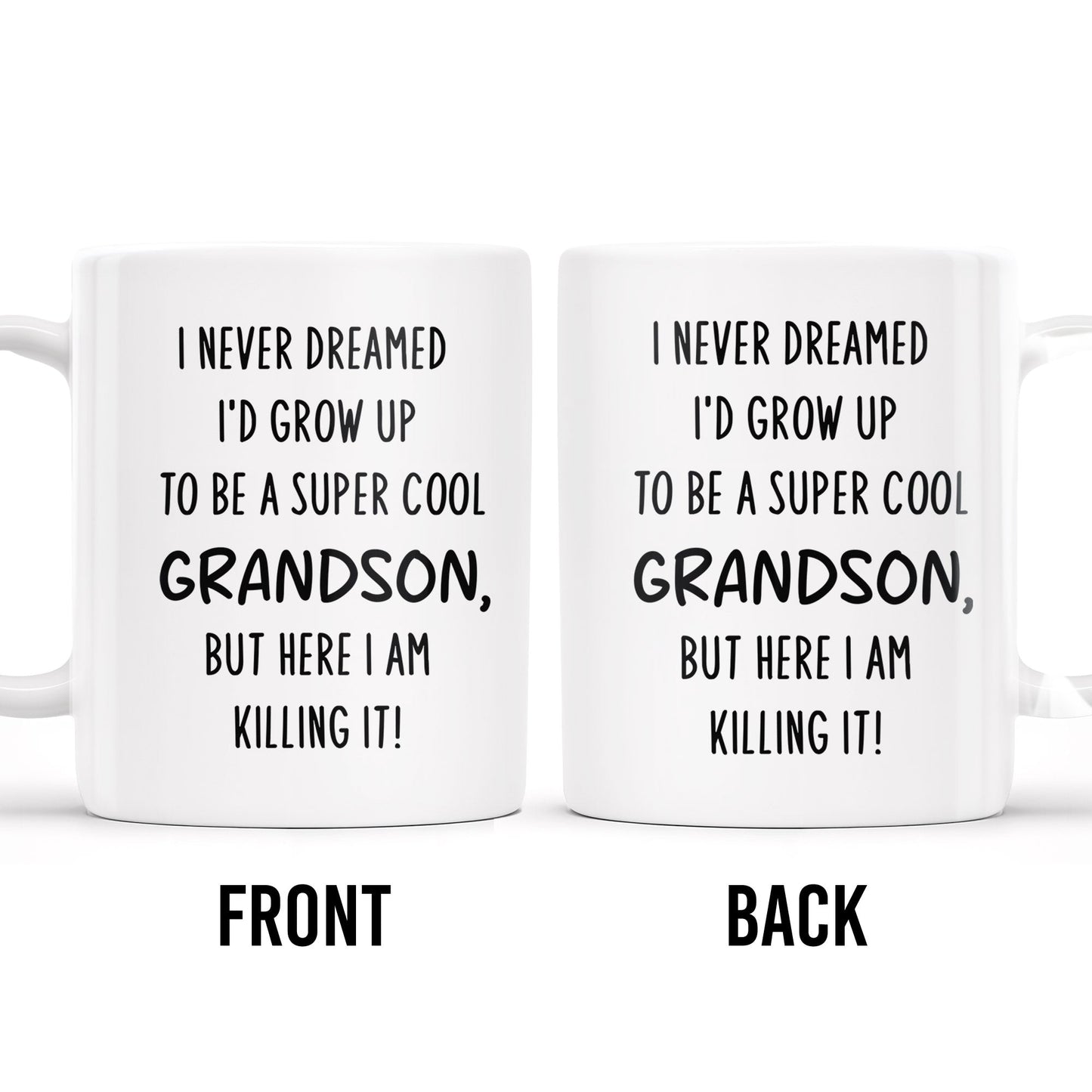 Super Cool Grandson Mug With Inspirational Quote - Personalized Custom Coffee Mug - GSN028_MG