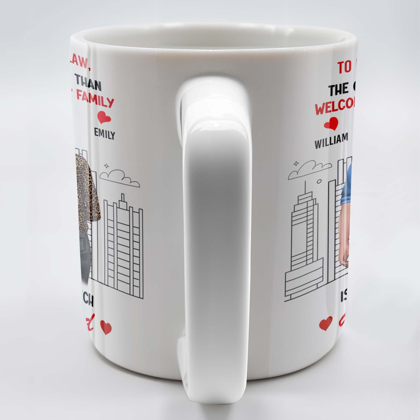 To My Grandson-In-Law, The Only Thing Better Than Welcoming You Into Our Family, Cityscape and Couple - Personalized Custom Coffee Mug - GSN059_MG