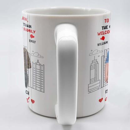 To My Grandson-In-Law, The Only Thing Better Than Welcoming You Into Our Family, Cityscape and Couple - Personalized Custom Coffee Mug - GSN059_MG