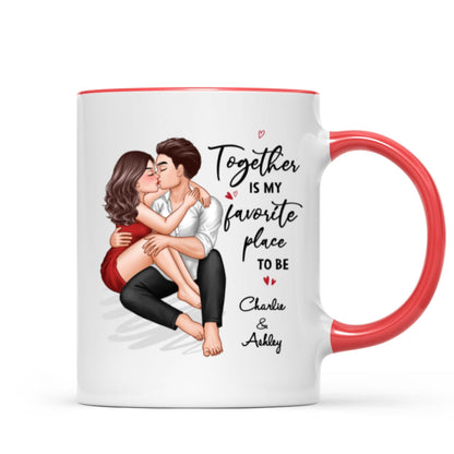 Couple Embrace & Kiss Gift For Him For Her Personalized Mug