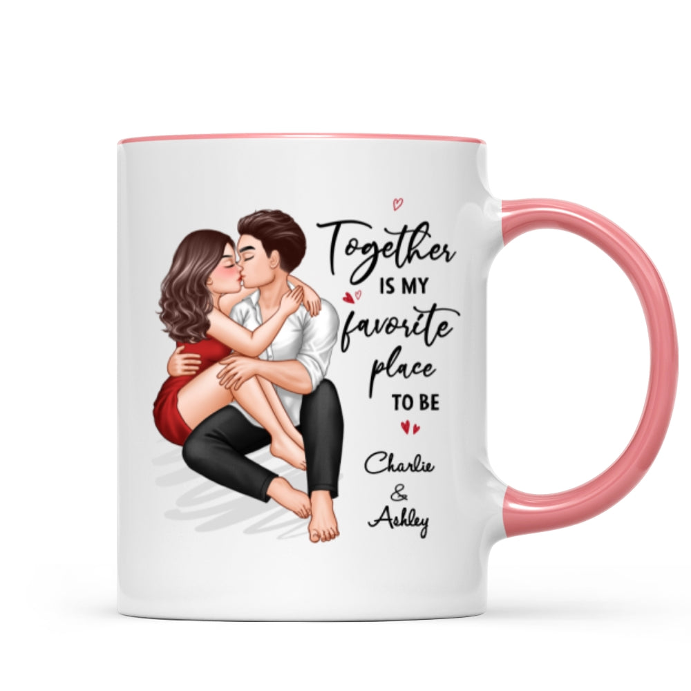 Couple Embrace & Kiss Gift For Him For Her Personalized Mug
