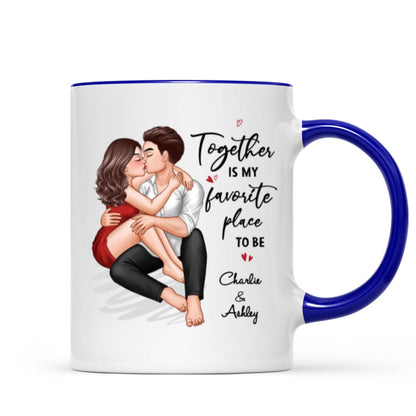 Couple Embrace & Kiss Gift For Him For Her Personalized Mug