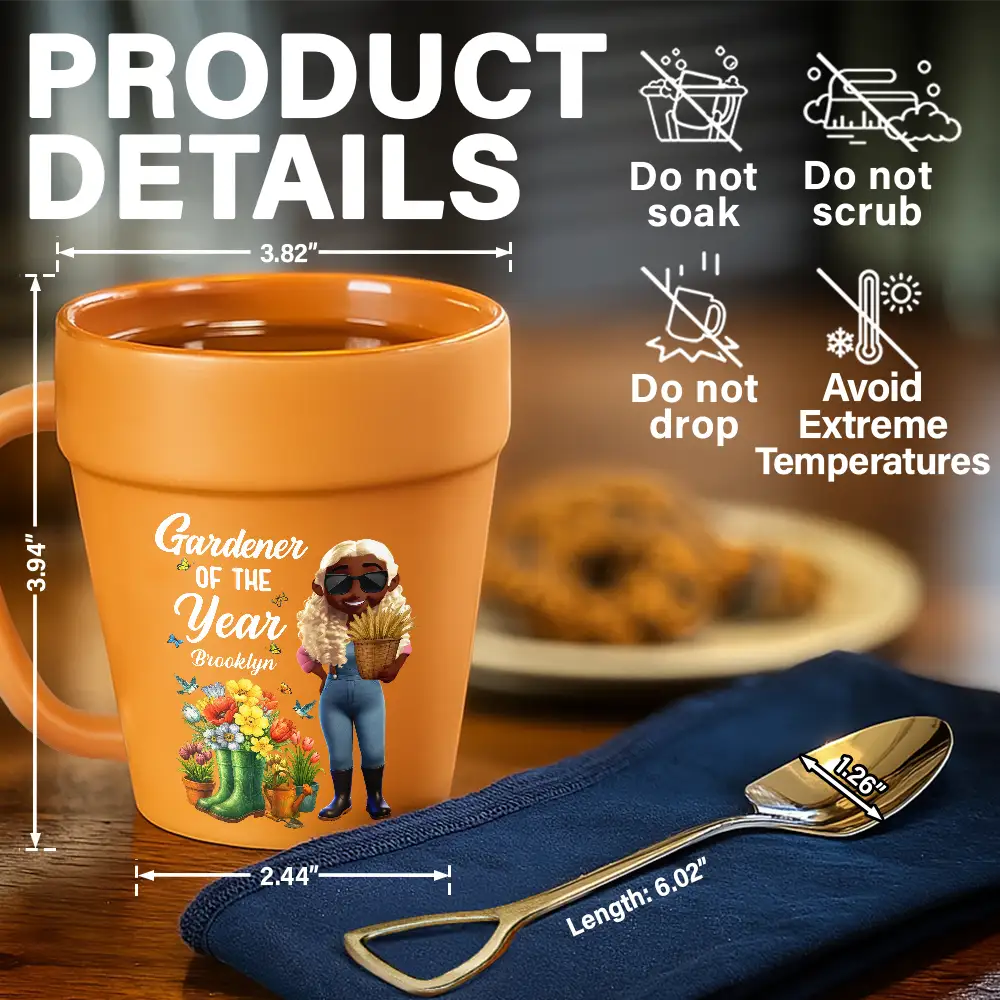 Gardener Of The Year - Personalized Plant Pot Ceramic Mug