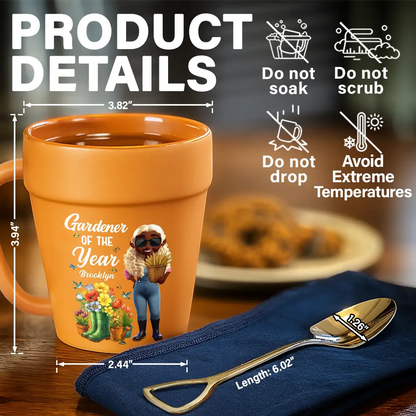 Gardener Of The Year - Personalized Plant Pot Ceramic Mug
