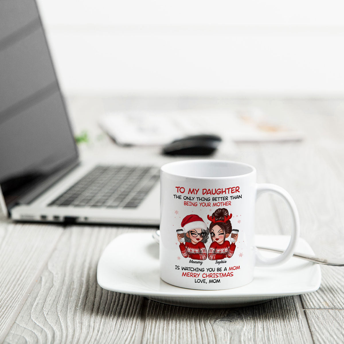To My Daughter Son Watching You Be A Mom Dad Merry Christmas Personalized Mug, Christmas Gift For Daughters, Sons
