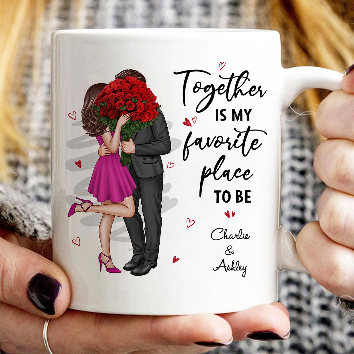 Together Is My Favorite Place To Be Couple Valentine's Gift For Him For Her Personalized Mug