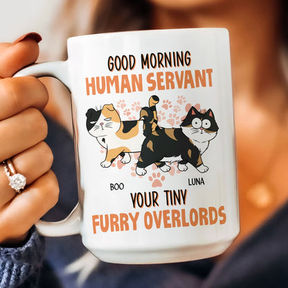 Good Morning Human Servant From Cats - Personalized Mug