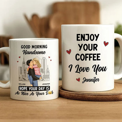 Good Morning Handsome Beautiful - Personalized Mug