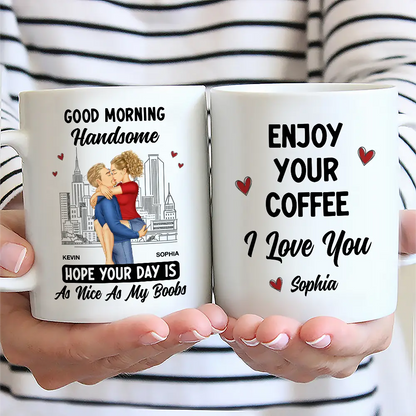 Good Morning Handsome Beautiful - Personalized Mug