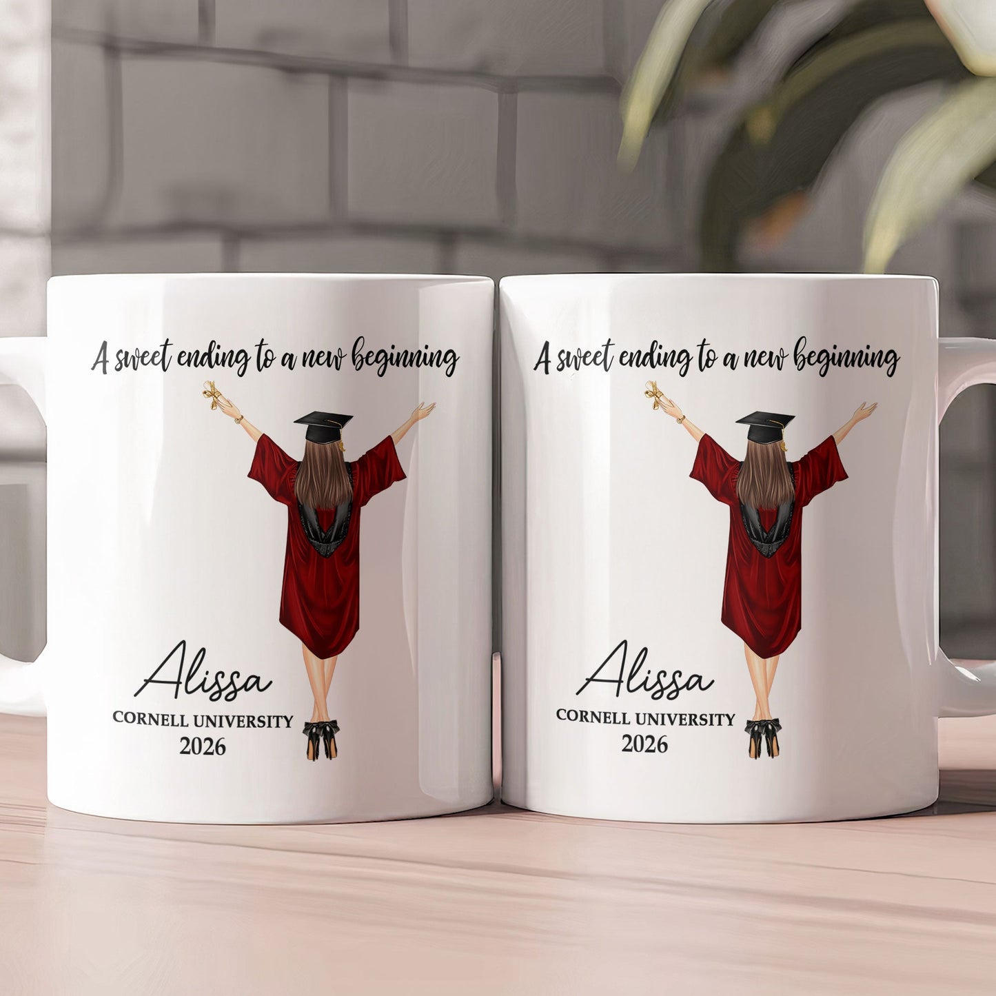 Graduation Mug A Sweet Ending To A New Beginning - Personalized Mug