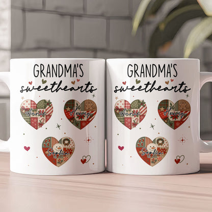 Grandma's Sweethearts Patchwork Print - Personalized Mug