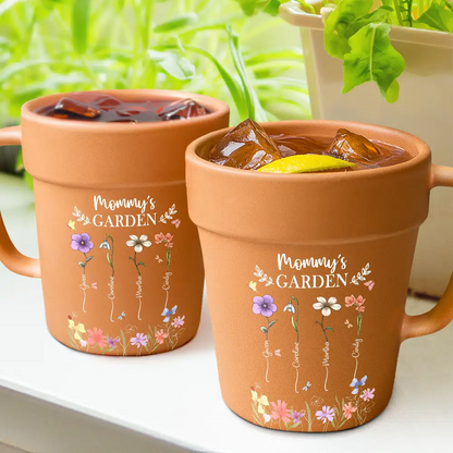 Grandma's Garden Birth Month Flower - Personalized Plant Pot Ceramic Mug