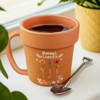 Grandma's Garden Birth Month Flower - Personalized Plant Pot Ceramic Mug