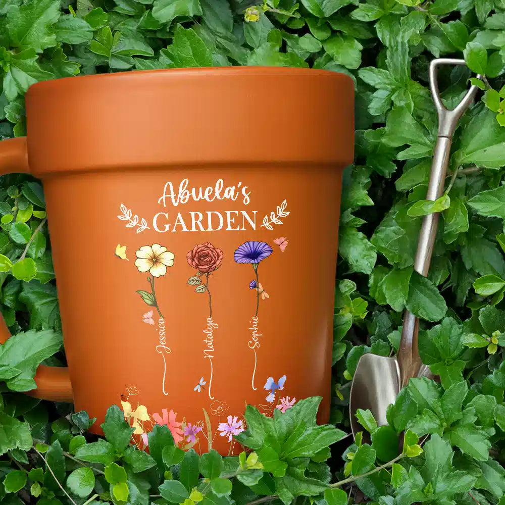 Grandma's Garden Birth Month Flower - Personalized Plant Pot Ceramic Mug